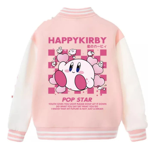 Chamarra De Béisbol Con Estampado Digital Kirby Cute