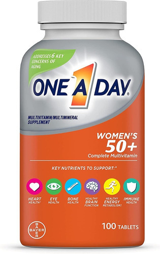 One A Day Women´s  50 + Vitaminas Mujer Con 100 Tabletas Sabor Sin Sabor