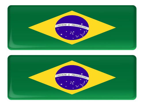 Kit De Adesivos Bandeira Brasil Resinados Relevo 3d Bd13
