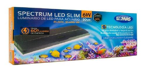 Lampara C/tapa Spectrum Led Slim 50 Cm 40 Litros Acuario