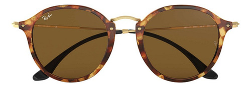 Óculos De Sol Ray-ban Round Fleck Tamanho Standard Armação Gloss Tortoise Y Lente Brown Brown Gloss Tortoise Gold