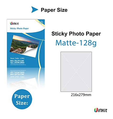 Imagen 2 de 7 de Papel Fotográfico Autoadhesivo Mate Mate 100 Hojas