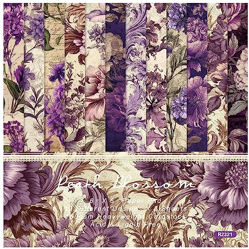 Scrapbook Paper Pad 6 X 6  Vintage Floral Cardstock Pap...