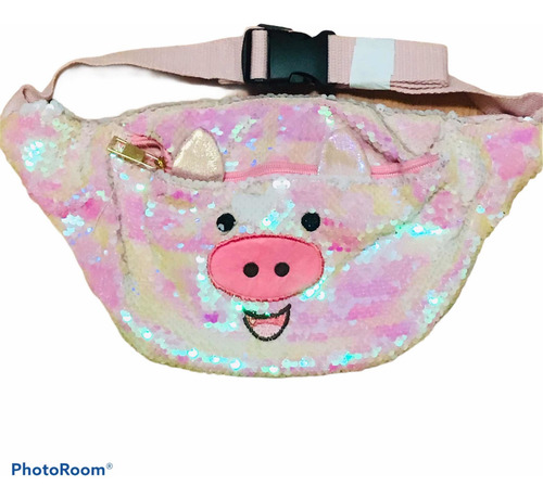 Imagen 4 de 5 de Cangurera Niña Lentejuela Cerdito Súper Chic