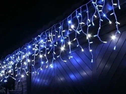 Serie De Cascada 300 Luces Led Azul 6m