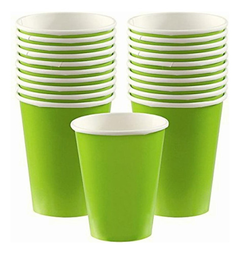 Amscan Vasos De Papel Verde Kiwi, 25 Ml, 20 Unidades