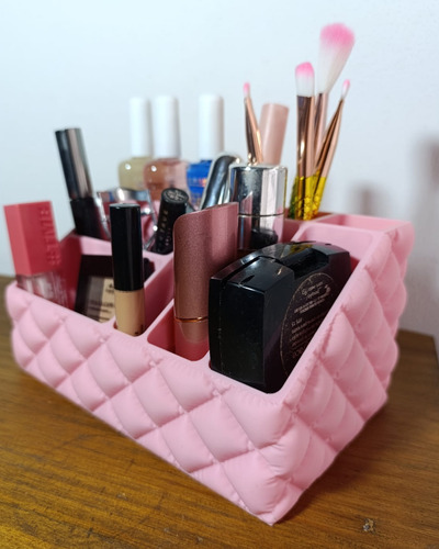 Organizador De Maquillaje Make Up Escritorio Oficina 9 Comp. Blanco