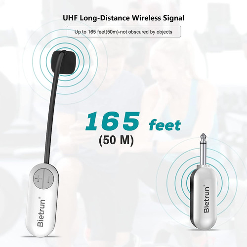 Bietrun Uhf Audifonos Inalambricos Con Microfono, Rango De