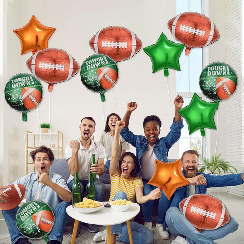 Kit Globos Metálicos De Fútbol Americano Y Fiesta