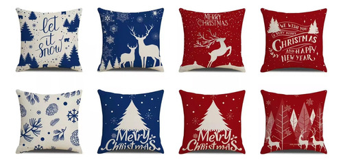 8 Fundas De Almohada Con Diseño De Árbol De Navidad, 45 X 45