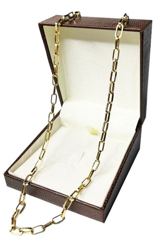 Corrente Cordão Baguete 10 Gramas 4mm 60cm Ouro 18k 750 Cor Amarelo