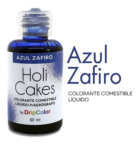 Colorante Liquido Aerógrafo Azul Zafiro Holi Cakes 60ml 
