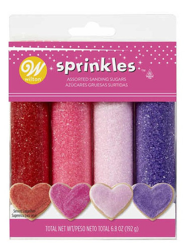 Sprinkles Azúcares Gruesas Rosados Y Morados Marca Wilton