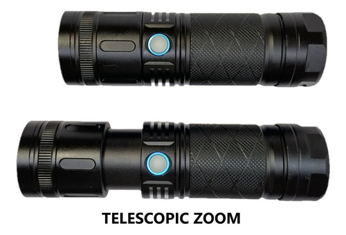Linterna Led Zoom De Caza O Táctica Recargable Usb C