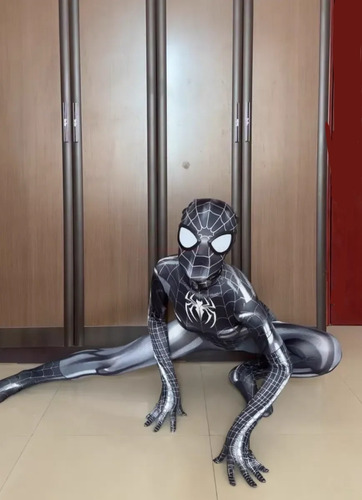 Traje Negro Mujer Araña Spiderwoman Venom Con Máscara