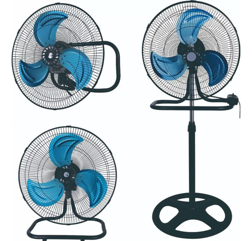 Ventilador 3 En 1,piso,base,pared. 18 Aspas Metalicas