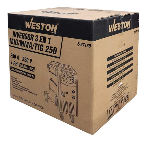 Soldadora Inversor Mig/mma/tig 250a 220v 15kg Weston Z-67130