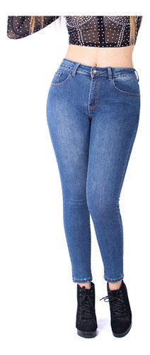 Pantalon Mezclilla Dama Mujer Stretch Push Up Pretina X058