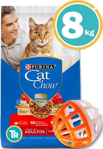 Imagen 1 de 7 de Alimento Gato Adulto Cat Chow 8kg C/salsa Y Envío S/cargo