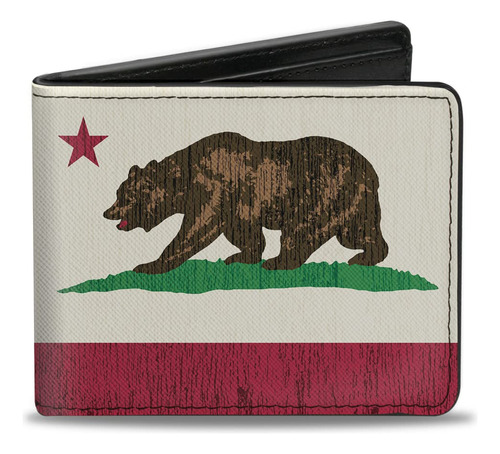 Buckle-down Bi-fold Billetera Bandera  california Weathered