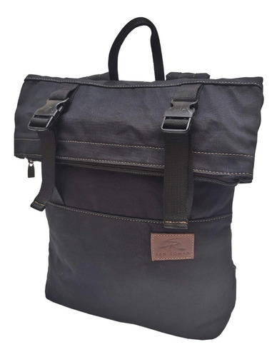 Mochila Lona Algodón Imper Magritte Bike S R San Roman Color Negro