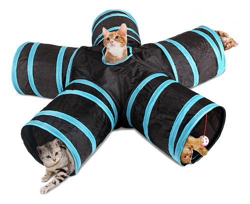 Juguete Plegable Cat Tunnel 5 Way Pet Play Para Gatos Y Perr