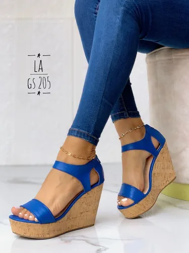 Plataformas azules hot sale