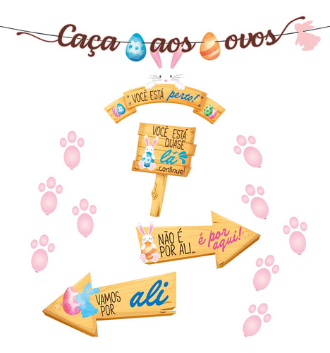 Kit Caça Aos Ovos Páscoa Chocolate 1 Uni Regina Festas