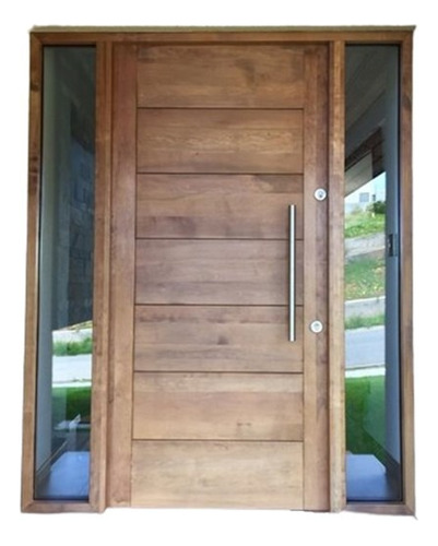 Puerta De Madera Para Exterior Rustica Con Vitrales