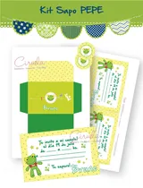 Comprar Kit Imprimible Sapo Pepe Personalizado Verde Candy Bar