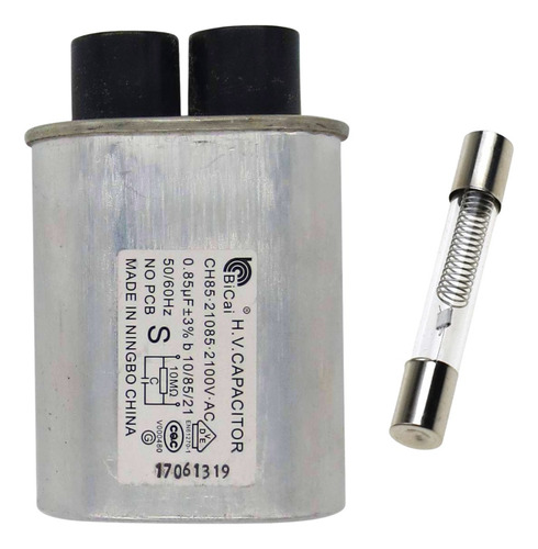 Capacitor Microondas 0.85 Uf 2100v Con Fusible 5000v 800ma