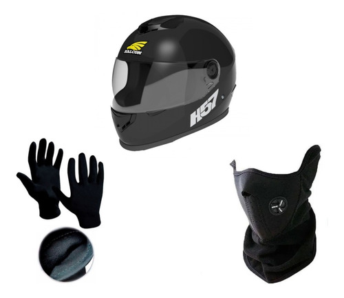 Casco Hawk H57+mascara+guantes 1ra Piel T: L Bagattini 