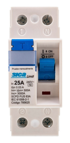 Imagen 2 de 10 de Combo Termica 63a + Disyuntor 25a Bipolar Sica