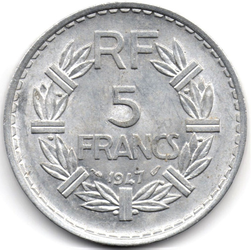 Francia 5 Francos 1947 Excelente Condición