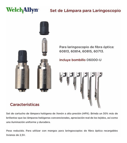 Imagen 7 de 12 de Set De Lampara Laringoscopio Welch Allyn Envio Gratis
