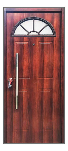 Puerta Semi Blindada Con Vidrio De 5mm Y Barral De 80 Cm 