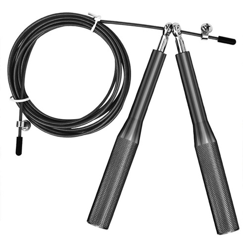 Cuerda De Salto Alta Velocidad Speed Rope Aluminio Negra