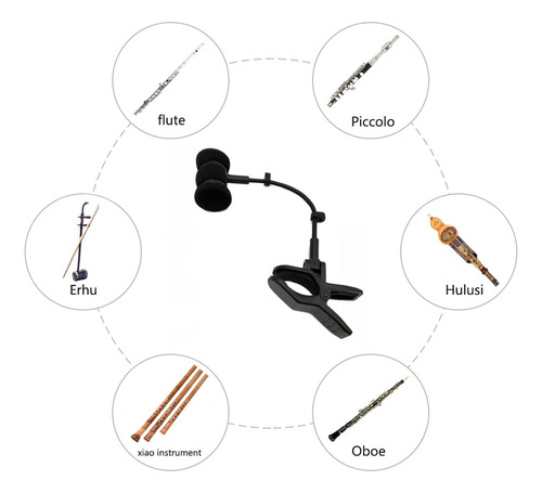 Soporte Negro Ajustable Para Micrófono De Instrumento De Vio
