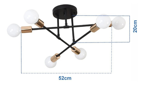 Imagen 2 de 6 de Lámpara De Techo Moderna Tipo Plafón Estilo Nórdica De Lujo