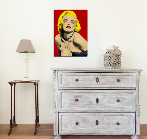 Cuadro 50x75cm Marilyn Monroe Pop Art Rojo Sexy Lady Blonde