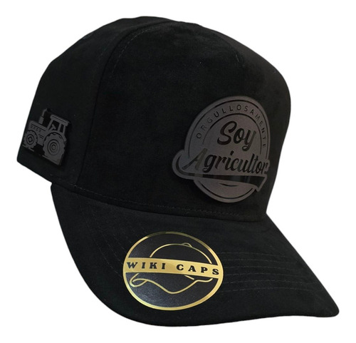 Gorra Orgullosamente Agricultor + Tractor Placa Wiki Caps Negro Broche Ajustable