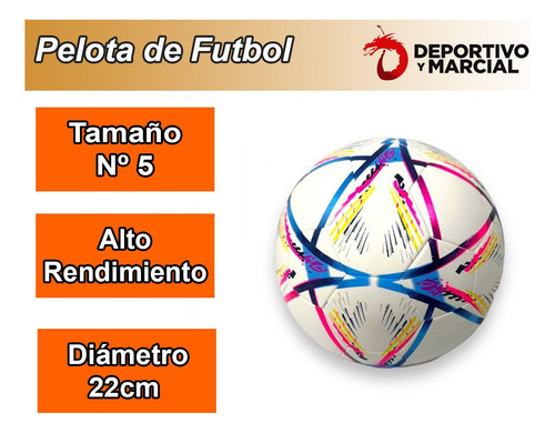 Pelota De Futbol Nº5 Entrenamiento Pvc Cesped Deportes Niños