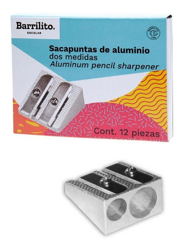24 Sacapuntas Metálico Uso Rudo 2 Orificios Oficina Escolar