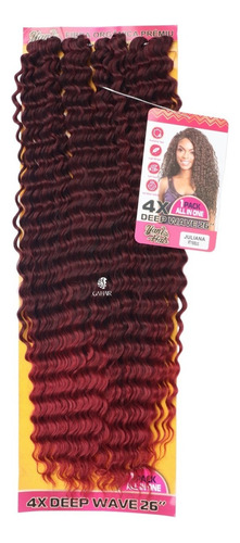 Combo 5 Cabelos Cacheado Organico Premium Para Crochet Braid Cor Preto Com Californiana Vermelho Mt1b/bug