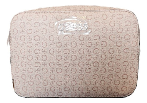 Bolso Guess Crossbody Rosa Sv970314 Rosa Claro Monograma Plateados Blanco