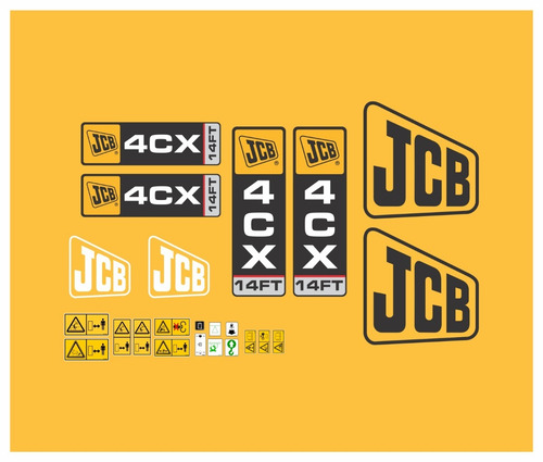 Kit De Adesivos Retroescavadeira Compatível Com Jcb 4 Cx 4cx