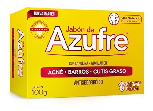 Imagen 1 de 1 de Jabón De Azufre Con Lanolina P/piel Grasa 100g Grisi Farma