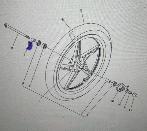 Buje Separador Eje Rueda Delan Orig Yamaha New Crypton 110