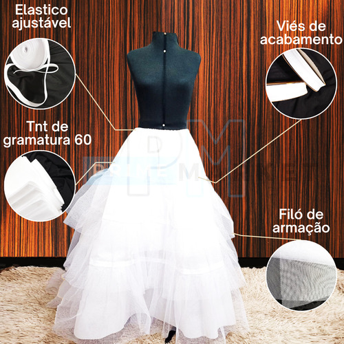 Anágua Saiote Saia Com Armação Para Casamento E Candomblé