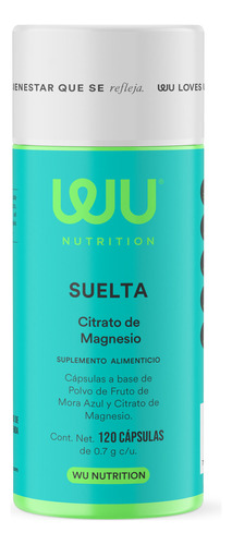 Wu Nutrition® Suelta | Citrato De Magnesio | 120 Cápsulas Sabor Sin sabor